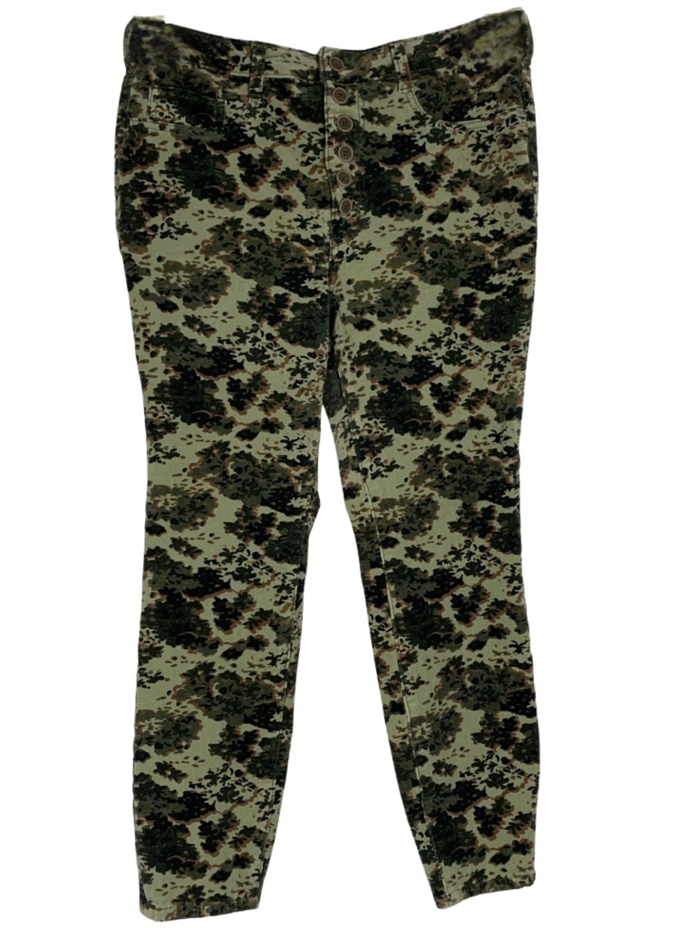 Anthropology Pilcro Corduroy Camo High Rise Skinny Pants Women’s 32 Streetwear